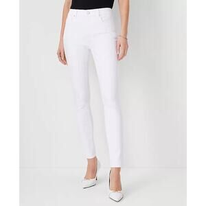 NWT Ann Taylor The Skinny White Jeans Stretch High Waist Casual Womens Size 6